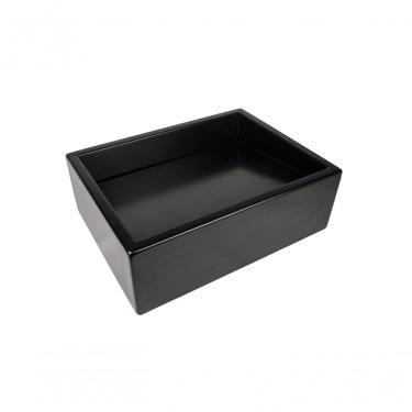 Imagem de Cuba De Apoio Banheiro Quartzo Pedra 40x30cm Preto Fosco