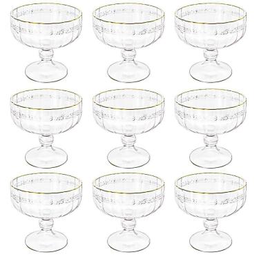 Imagem de Taça Sobremesa Em Cristal Imperial Fio Ouro 200Ml 9 Peças