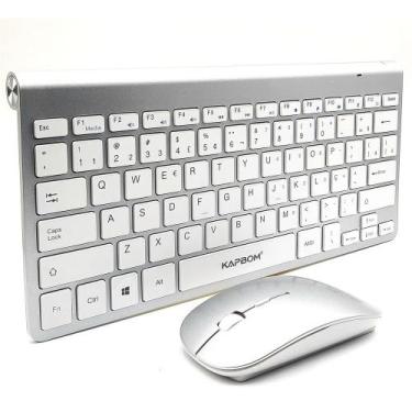 Imagem de Kit Teclado e Mouse S/Fio Usb 1600dpi MAC OSX windows linux - Kapbom