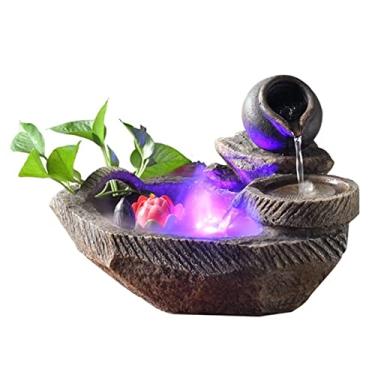 Imagem de XFNVXC Fonte decorativa para uso interno, fonte de mesa, enfeites de paisagem, paisagismo, fonte de água corrente, decorações para casa, adequado para quarto, escritório, Rockery, fonte, casa
