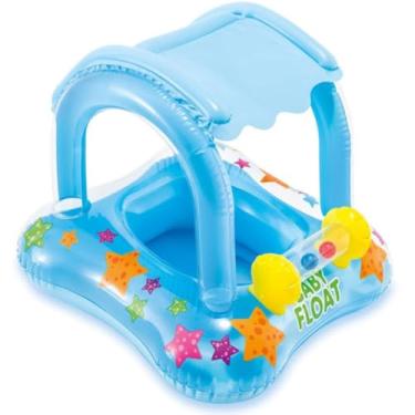 Imagem de Boia Bote Infantil Com Cobertura Baby Piscina Praia Crianças Inflável Premium.