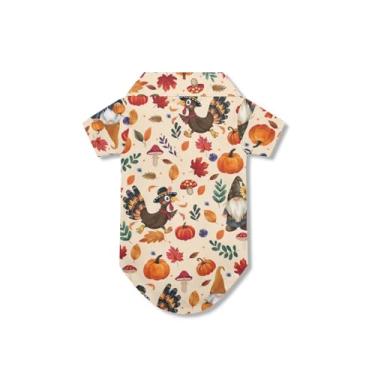 Imagem de Bivxisrvo Camiseta polo para cães de peru para cães médios, fofos, gatos, roupas macias de Ação de Graças, roupa para meninos e meninas, para cães e gatos, camiseta leve para aniversário e uso ao ar