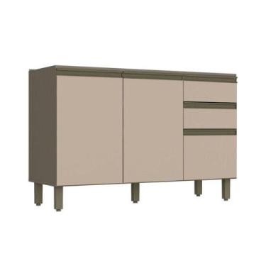 Imagem de Módulo Cozinha Henn Connect Balcão c/ 3 Portas e 2 Gavetas p/ Pia Duna