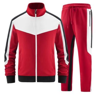 Imagem de Sweat Suit ANOTWENER Track para homens vermelho tamanho 249-S