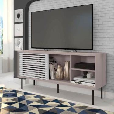 Imagem de Rack para TV até 55 Polegadas Industrial 136cm em BP Porta Ripada Mult