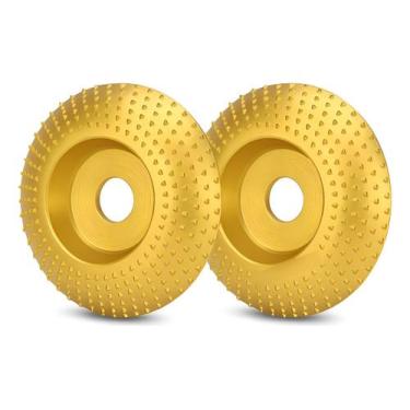Imagem de 2x Disco Esculpir Debastar Lixar Rebolo 100mm Esmerilhadeira Dourado -