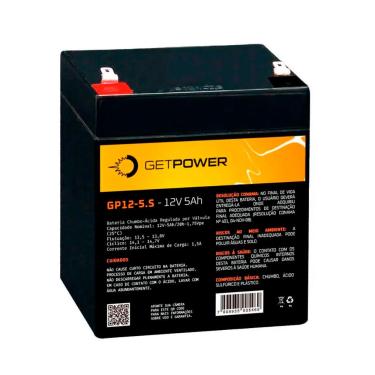 Imagem de Bateria para Nobreak e Sistemas de Segurança - 12V / 5.5Ah - Estacionária - Getpower P1200055B1A59