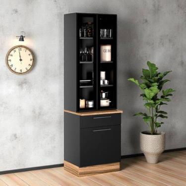 Imagem de Paneleiro em Aço com 2 Portas de Vidro Tipo Cristaleira 3 Portas 1 Gav