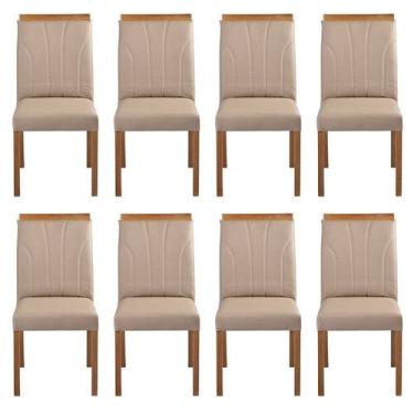 Imagem de Kit 8 Cadeiras Decorativas Sala de Jantar Luxo Analice Facto Fendi - M