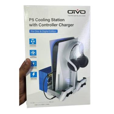 Imagem de Base Suporte Para PS5 com Ventoinhas e Carregador de Controles - Oivo