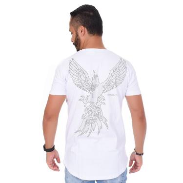 Imagem de Camiseta Masculina Dgn Swag Branca Frente e Costas Redonda