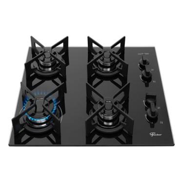 Imagem de Cooktop A Gás Fischer 4q Fit Line Trempe Iron Bivolt Preto 110v/220v