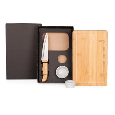 Imagem de Conjunto Para Churrasco - Petisco Em Bambu - Porcelana - 4 Peças