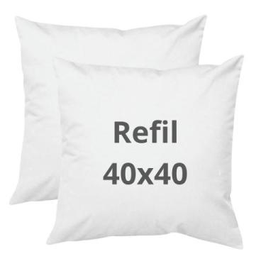 Imagem de Kit: 2 Almofadas de enchimento - refil 40x40cm 100% fibra - antialérgi