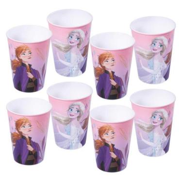 Imagem de Kit 8 Copos Frozen 320 ml Para Lembrancinhas De Aniversário Colecionáv