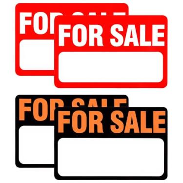 Imagem de ElevateTech 4 adesivos de sinalização para venda, decalque de vinil autoadesivo de 30,5 cm x 20,32 cm, sinalização de publicidade interna e externa para casas, veículos, barcos comerciais, caligrafia