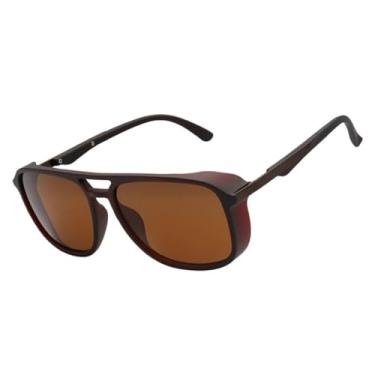 Imagem de Óculos de Sol Quadrado Soldador Premium Estilho Alok Steampunk Retrô Clássico Vintage Moderno UV400 Masculino Feminino Unisex - Modelo Leblon 2.0 - Cacife Brand (Marrom)