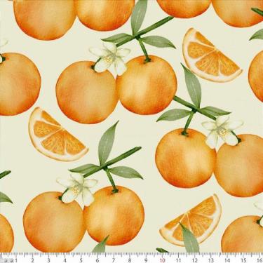 Imagem de Tecido Tricoline Laranjas - Peripan - 50 cm de largura x 150 cm de com