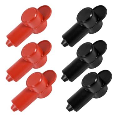 Imagem de 6 peças de tampas de terminais de bateria de carro, capas de terminais de silicone, alternador de inicialização, conector de terminal de energia com blocos de tampa, serve para fios 10-2AWG (3