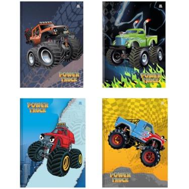 Imagem de Kit de Cadernos Brochura, Animativa, 1/4, Capa Dura, Power Truck, 80 Folhas, Pacote com 5