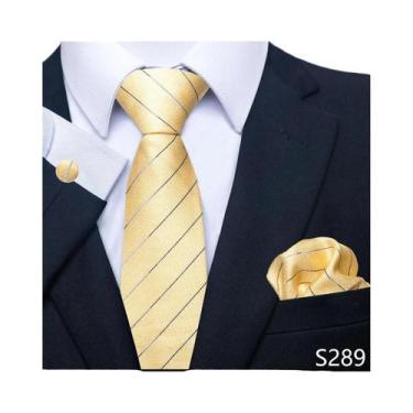 Imagem de Conjunto De Gravata Floral Verde Para Homens Com Abotoaduras E Lenço D