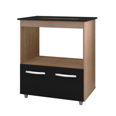 Imagem de Balcão Para Cooktop Elisa 5 Bocas 2 Portas Moblis Cor:savana Preto