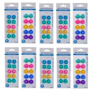 Imagem de Kit 100 Imã Coloridos Para Geladeira para Fotos e Recados - Inter