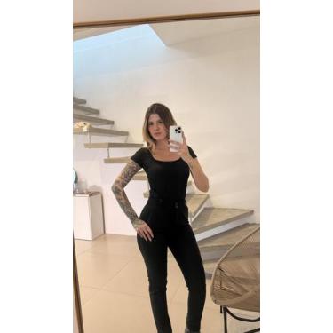 Imagem de Body Canelado Manga Curta Basic - Cacharrel Store, Preto, P