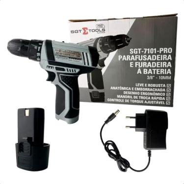 Imagem de Furadeira e Parafusadeira a Bateria Pro 3/8” 10mm 12V – 18 Níveis de Torque, Carregador Bivolt e Bateria