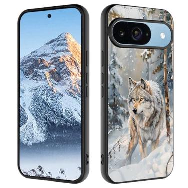 Imagem de Capa para Google Pixel 9/9 Pro, capa ultrafina de silicone à prova de arranhões e choque, suporta carregamento sem fio, adequada para Google Pixel 9/Pixel 9 Pro 2024, Snowforest Wolf