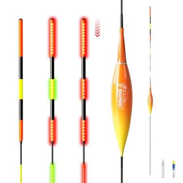 Imagem de Sovietiep Bobbers de pesca, boias de pesca, bobbers iluminados, pesca noturna, bobinas deslizantes para pesca, equipamento de pesca diurna ou noturna, sinal de mudança de cor LED para pesca, águas