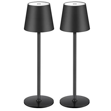 Imagem de BGFHome Cordless Table Lamp LED Desk lamp,5000mAh Rechargeable Touch Night Light Wireless Minimalist Design for/Restaurant/Bedroom/Bars/Outdoor Party/Camping/Coffee Shop(2 Pack Black)
