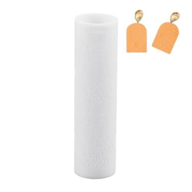 Imagem de DELORIGIN Rolo de textura de argila, rolo de textura de rolo de argila de polímero de folha 12 cm cortadores de modelo de textura de polímero acessórios para fazer joias, brincos, colares, pulseiras