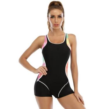 Imagem de Maiô Esportivo plus Size Em Patchwork Para Mulheres, Roupa De Banho Pr