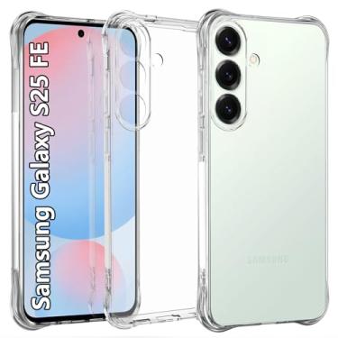 Imagem de USTIYA Capa para Samsung Galaxy Case Uso Resistente, Bumper Absorção Choques em TPU Transparente capinha Protector Câmera Espessamento nas Quatro Pontas da Carcasa (Samsung S25 FE 5G)