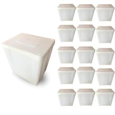 Imagem de Pote 10 Litros Retangular com Tampa Firme | Recipiente Alimentício Grande | Ideal para Sorvetes, Cremes e Caldas | Material Reforçado | BPA Free | Uso Doméstico e Comercial - KIT 15 PEÇAS