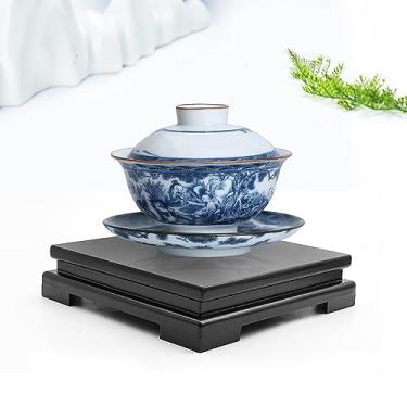 Imagem de MDEOOSKY Suporte De Exposição De Madeira Base De Exposição Quadrada De Madeira Suportes De Exposição Suporte De Vaso Quadrado Bule De Chá Base De Lâmpada De Aquário Decoração Para Casa 7,9" L X 7,9"