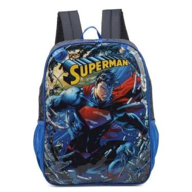Imagem de Mochila Escolar Infantil Costas Superman Dc Comics Liga Da - Luxcel