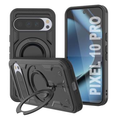 Imagem de PunkCase Capa para Google Pixel 10 Pro [série Magnetix 2.0] Capa protetora de camada dupla com suporte, alça de anel e suporte magnético integrado para carregamento sem fio e suporte de carro (16 cm