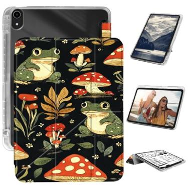 Imagem de Capa para iPad (A16) 2025 (11ª geração), capa para iPad 10.9 2022 (10ª geração) com suporte para lápis, capa protetora traseira rígida e fina com suporte de três dobras com hibernação automática, sapo