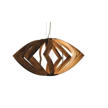 Imagem de Lustre Pendente Versátil 65cm 1xE27 Madeira Imbuia - FOXLustres