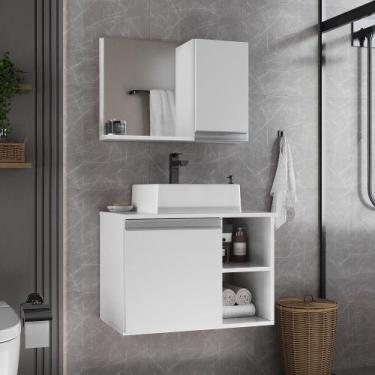 Imagem de Gabinete armario banheiro virtus 60cm + cuba soprepor + espelheira bra