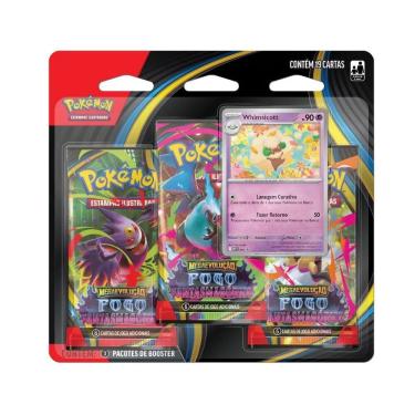 Imagem de Blister Triplo Megaevolução Fogo Fantasmagórico Whimsicott Trading Card Game Coleção Cartas Geek TCG