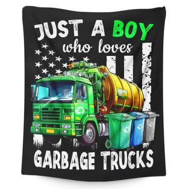 Imagem de Sharecolor Cobertor de caminhão de lixo para meninos - 127 x 152 cm cobertor fofo presentes para amantes de crianças - Cobertor de caminhão de lixo para meninos para sofá, sofá, cama, viagem