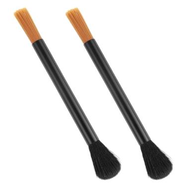 Imagem de Ymapinc 2 peças de escova de limpeza de moedor de café - limpeza e pó de moedor de cabeça dupla, escova de limpeza para máquina de café, ferramentas de barista para uso doméstico e cozinha