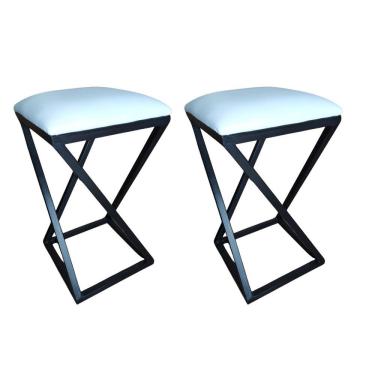 Imagem de Conjunto 2 Banquetas De Cozinha Industrial Branco