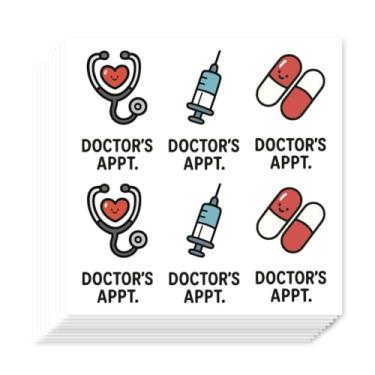 Imagem de AHANDMAKER 120 peças adesivos para agendas médicas, lembretes de injeção, decalques autoadesivos para agenda, agenda, scrapbook, artesanato, artes, presente, saco, tema selo, decoração de festa