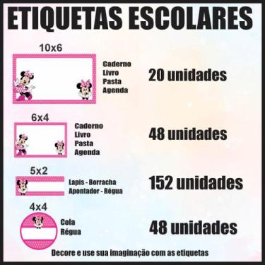 Imagem de Etiqueta Adesiva Escolar em Vinil Tema Personagem Diversos - Dekal Dec