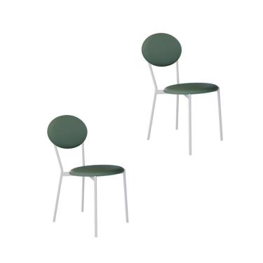 Imagem de Cadeira Vintage Elipse Fixa C-4 Pes 430 X 535 X 860 Mm C-2 Un. Pés Brancos. Cn.urano Vd.salvia Cn.urano Verde Sálvia