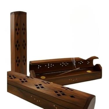 Imagem de Incensário, Indiano Box Mad Rústico com 1 Cx Incenso 7 Varetas Sua Pref(BOX + CX INCES CHAMA $)